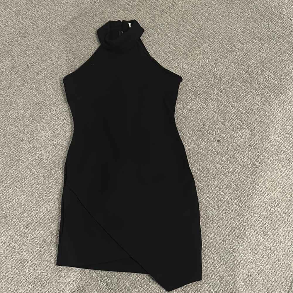 Tegan wrap mini dress in black